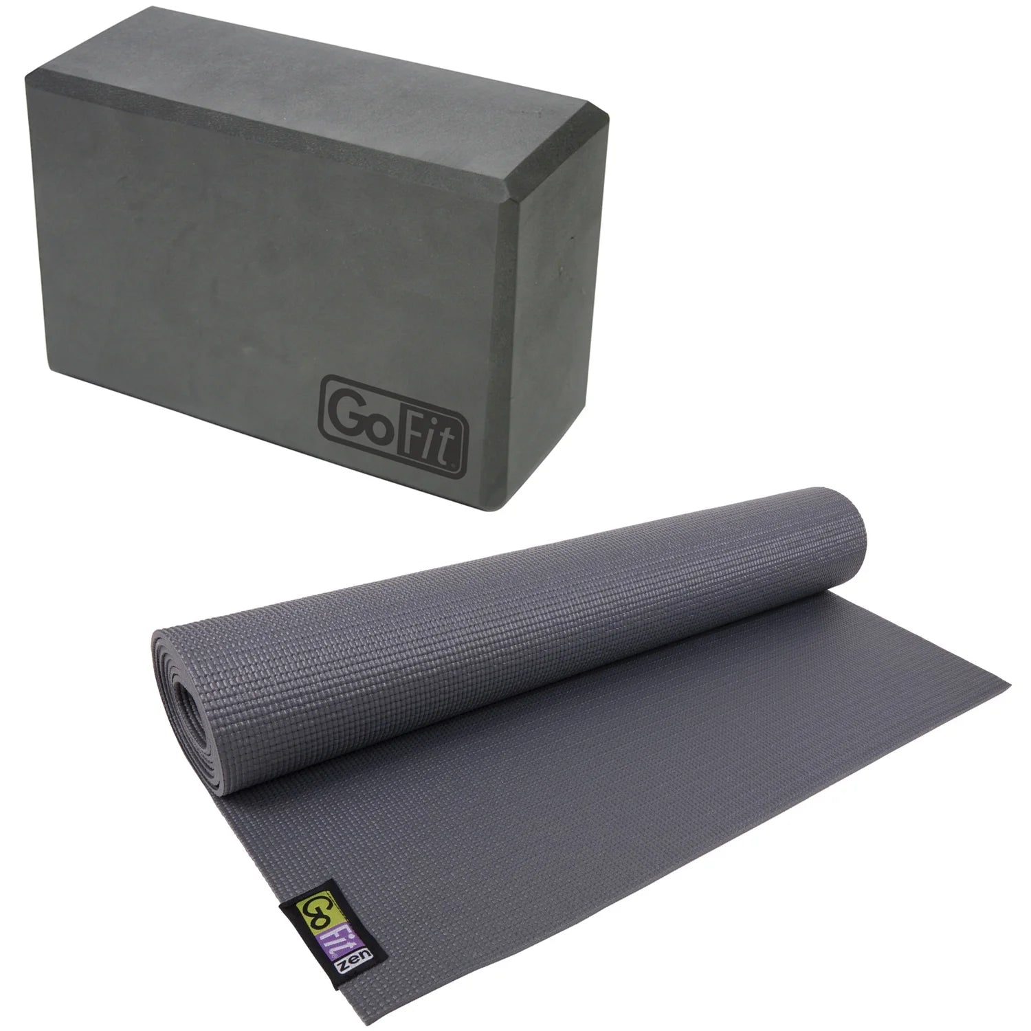 GF-YOGA-G Yoga Mat (Gray) & GF-YB-GY Yoga Block