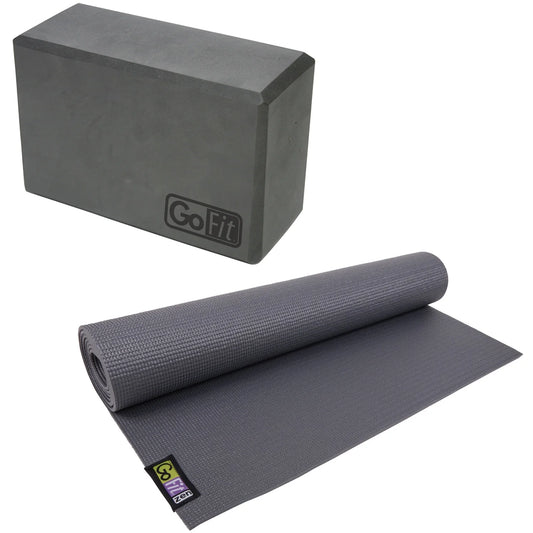 GF-YOGA-G Yoga Mat (Gray) & GF-YB-GY Yoga Block